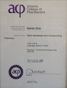 Gail's Apothecary Pharmacy Licence